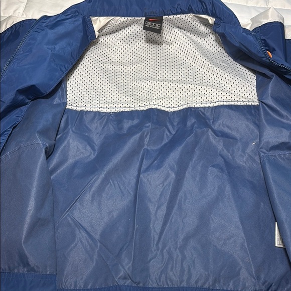 Vintage Nike Blue and White Full Zip Windbreaker Jacket with Orange Accents - Picture 8 of 12